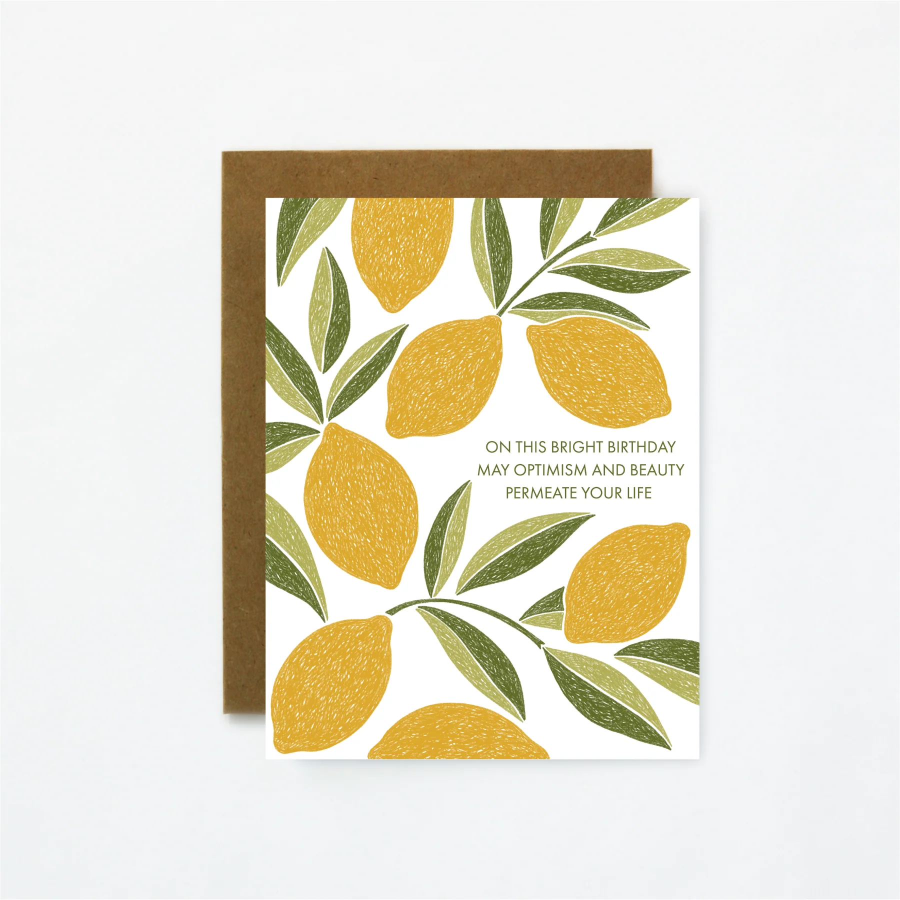 Quiet Lines Birthday Card Optimistic Lemons